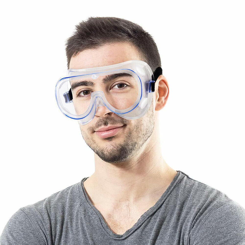 US 2-4 Pcs Safety Goggles Anti-Fog Over Glasses Eyes Protect Lab Work Clear Lens