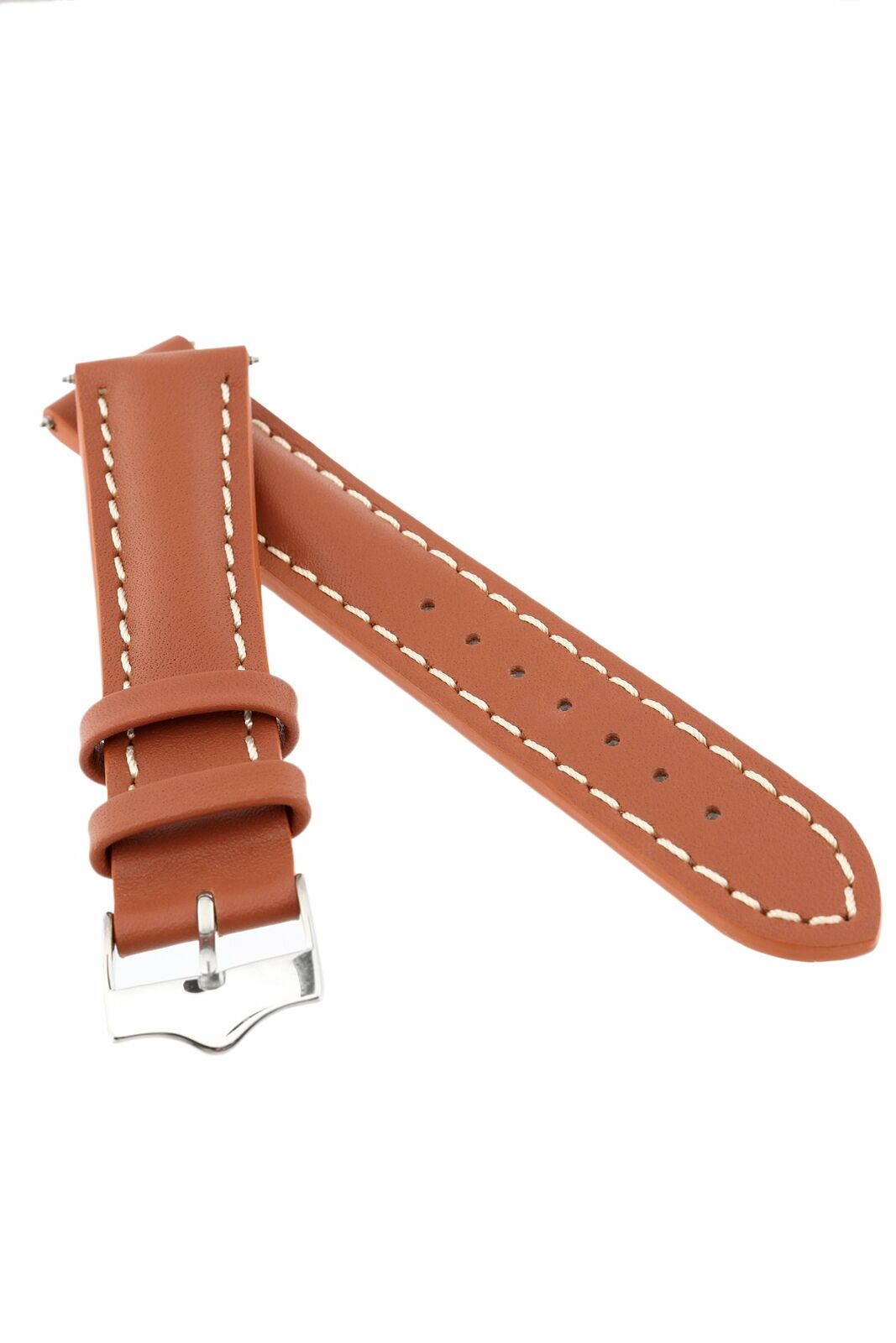 Signature 20 mm watch band Replacement watch strap Genuine Leather Silver buckle