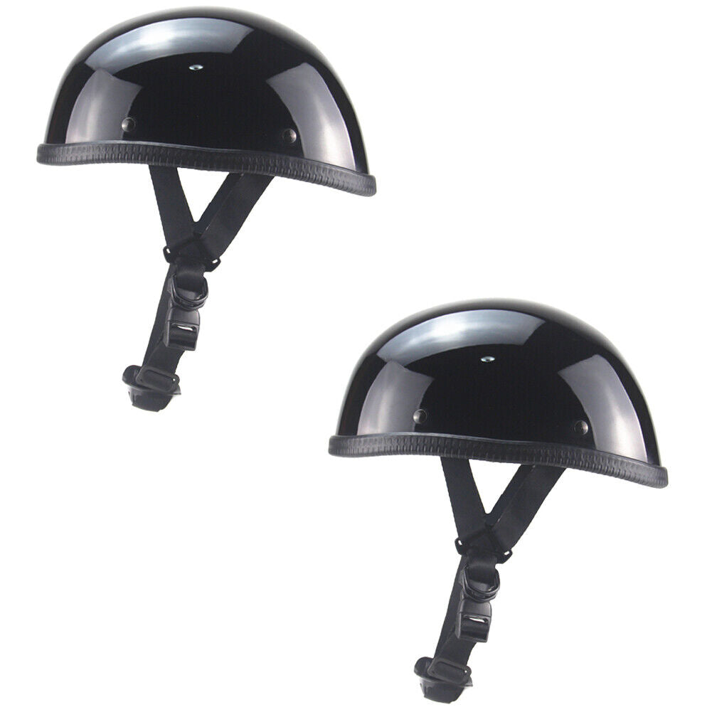 US German Novelty Shiny Black Motorcycle Half Helmet Cruiser Biker S,M,L,XL,XXL