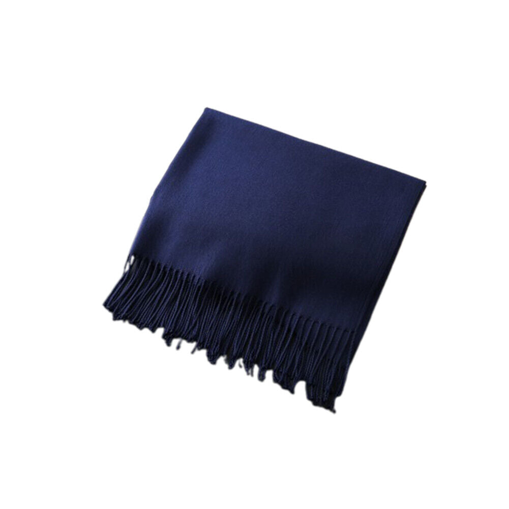 US Oversize Cashmere Scotland Wool Shawl Wrap Solid Blanket Mens Womens Scarf