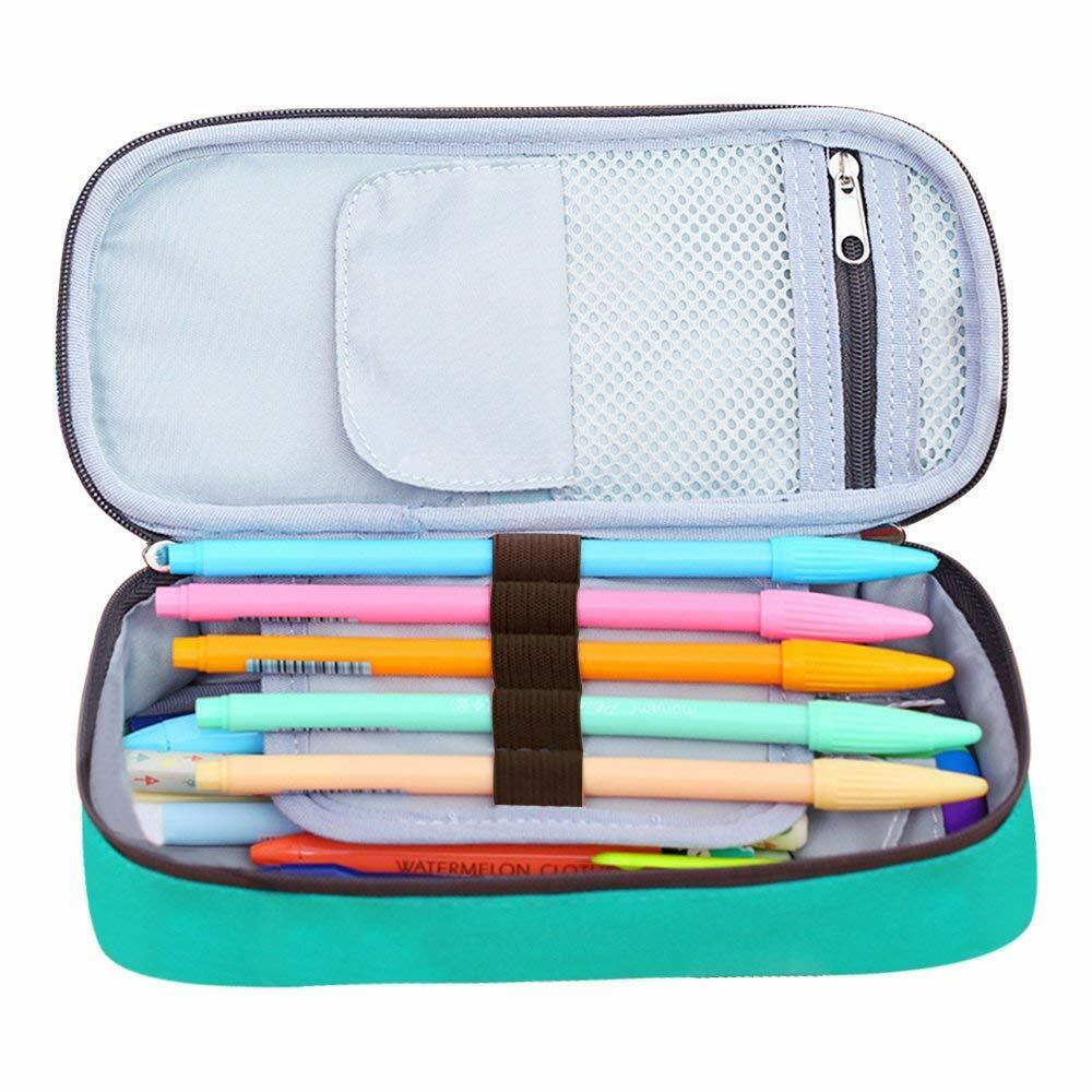Large Capacity Multifunction Pencil Case Canvas Pen Pouch Cosmetic Makeup Bag