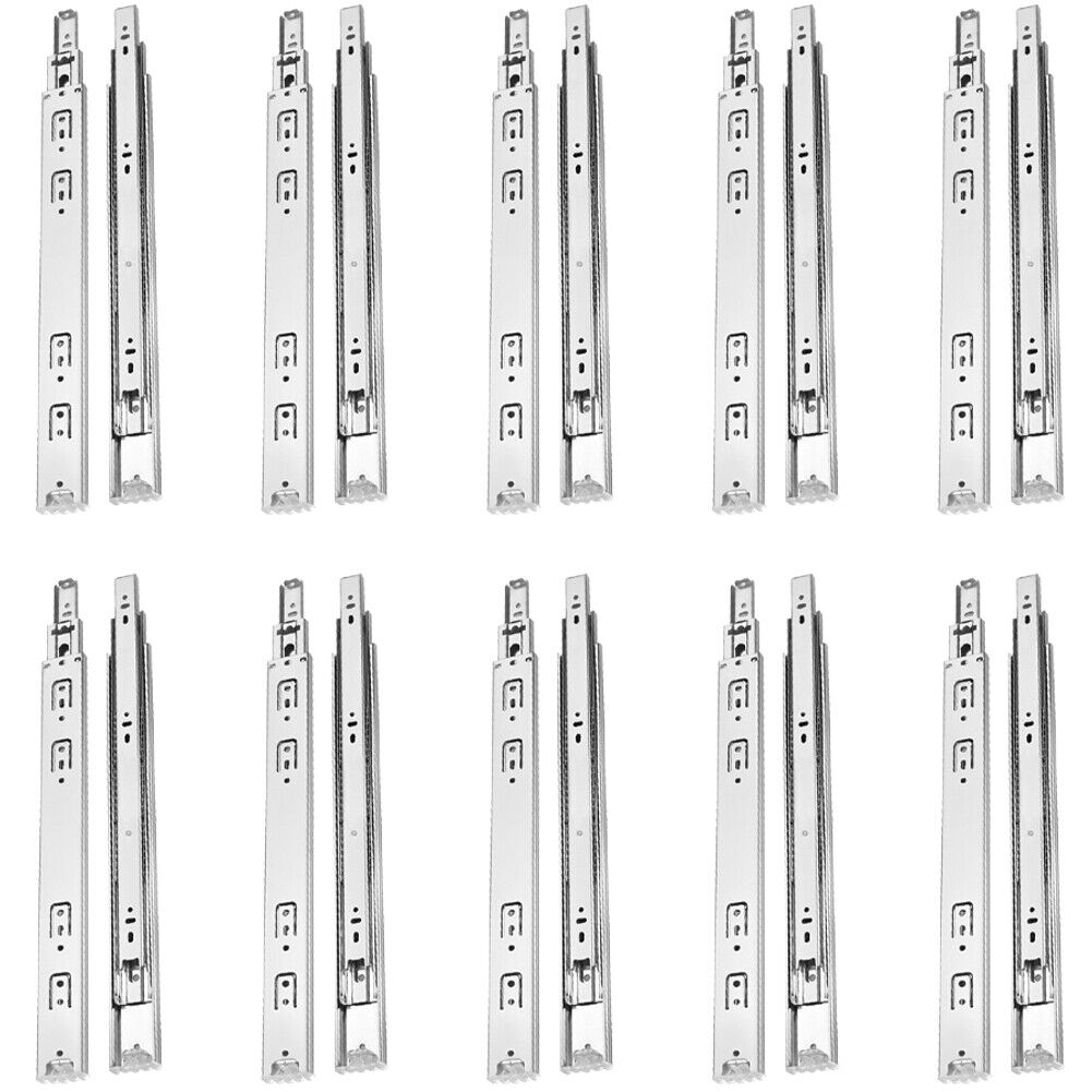 US 10 Pairs 10"-24" Heavy Duty Full Extension 100-lb Ball Bearing Drawer Slides