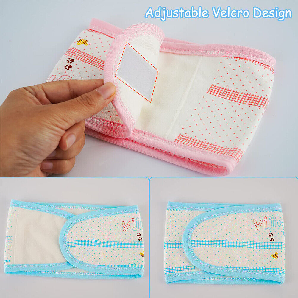 US 4Pc Baby Infant Umbilical Cord Belly Band Cartoon Cotton Soft Belly Protector