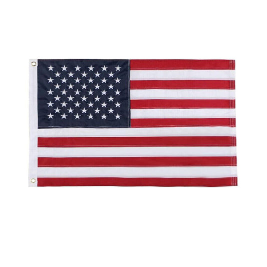 US 1-2 Pc American Flag Deluxe Tear Proof Series Featuring Tough Polyester 3x5Ft