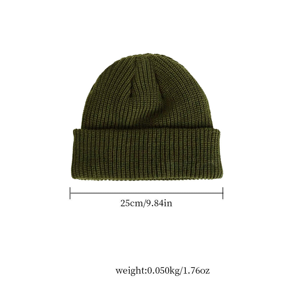 US 2-4 Pc Cuff Beanie Slouchy Knit Ski Skull Cap Warm Stocking Hat Striped Solid