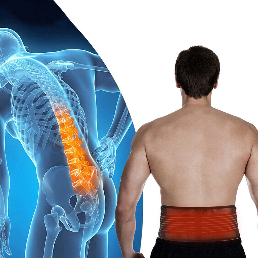 US 1-2 Pack Back Brace Support Tourmaline Self-Heating Lumbar Therapy Waist Belt