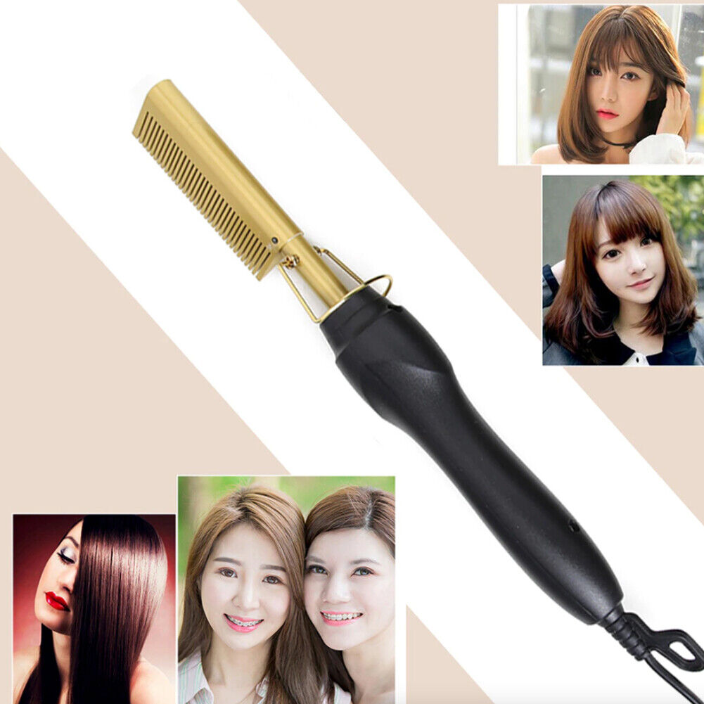 US 1-2 Pack Hair Straightener Electric Heating Portable Travel Anti-Scald Beard
