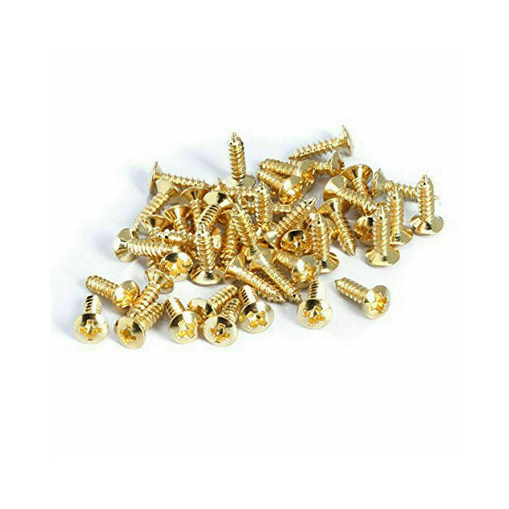 US 100-200 Pack Guitar Pickguard Screws for Strat Tele Electric Guitar Bass Gold