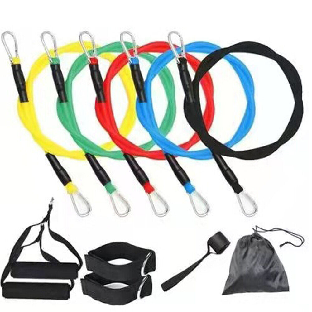 US 11Pcs Resistance Bands For Home Workout Exercise Crossfit Fitness Training Gy