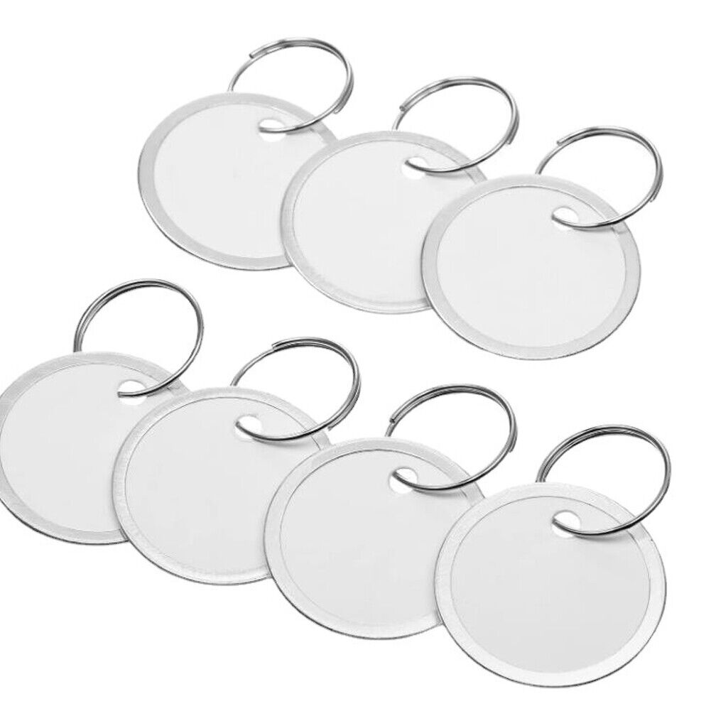 US 100-200 Pack Blank Paper Key Tags with Labels and Metal Rims, 1-Inch, White