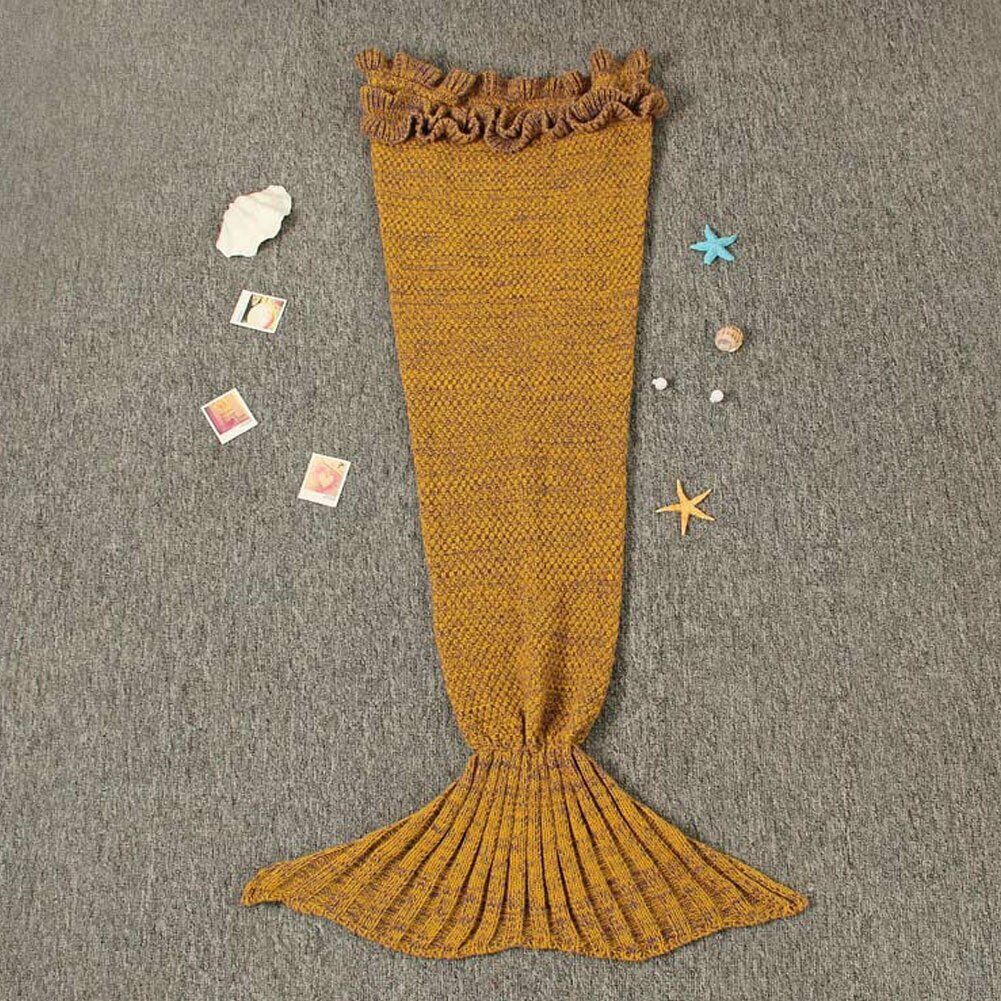 Little Girls Cute Flounced Mermaid Tail Blanket Sleeping Bags