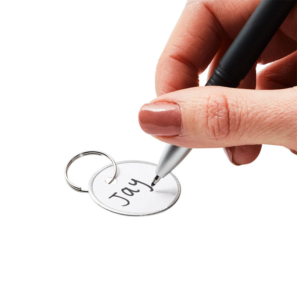 US 100-200 Pack Blank Paper Key Tags with Labels and Metal Rims, 1-Inch, White