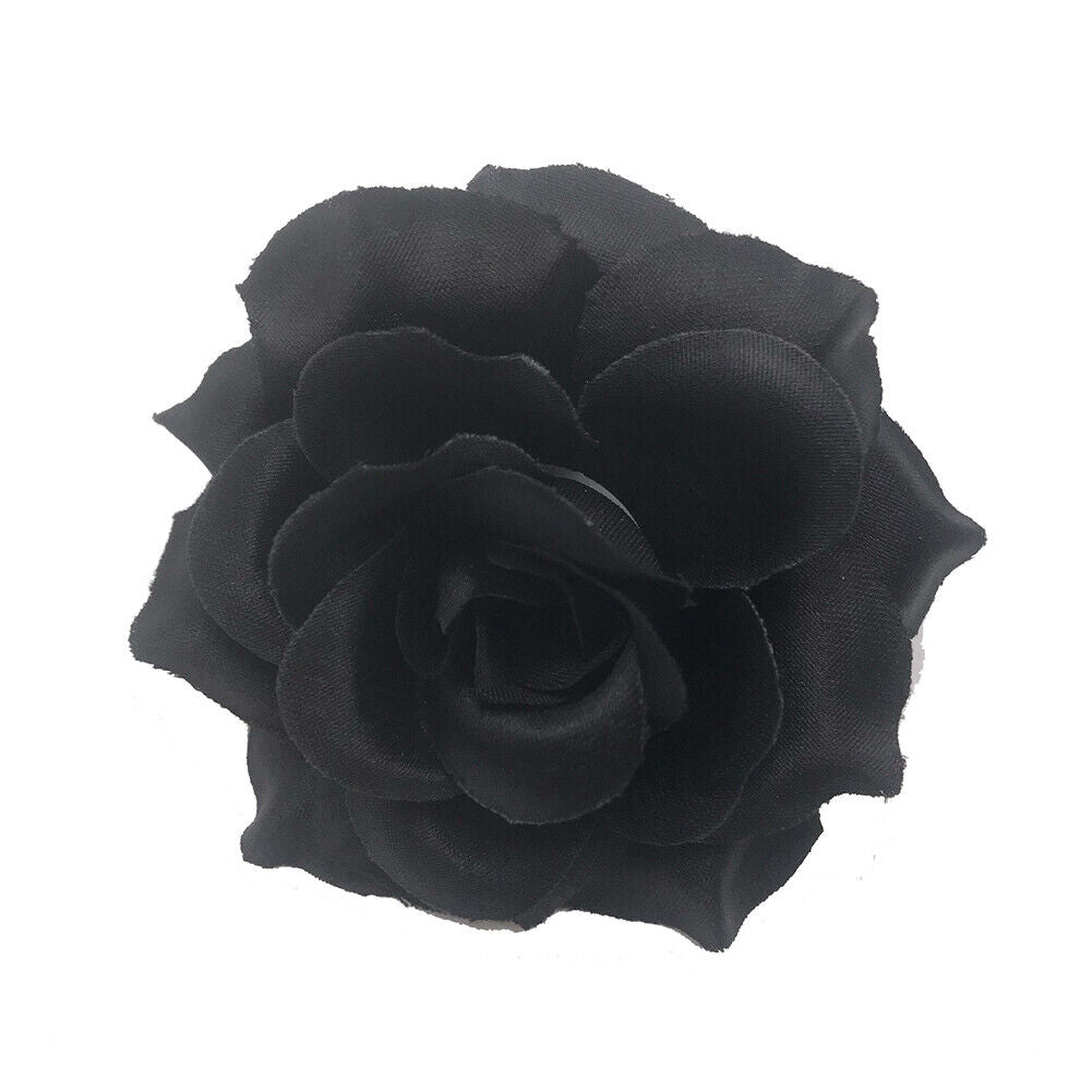 US 50-100Pc Artificial Black Rose Stemless Silk Flower Decoration Wedding 2.36''