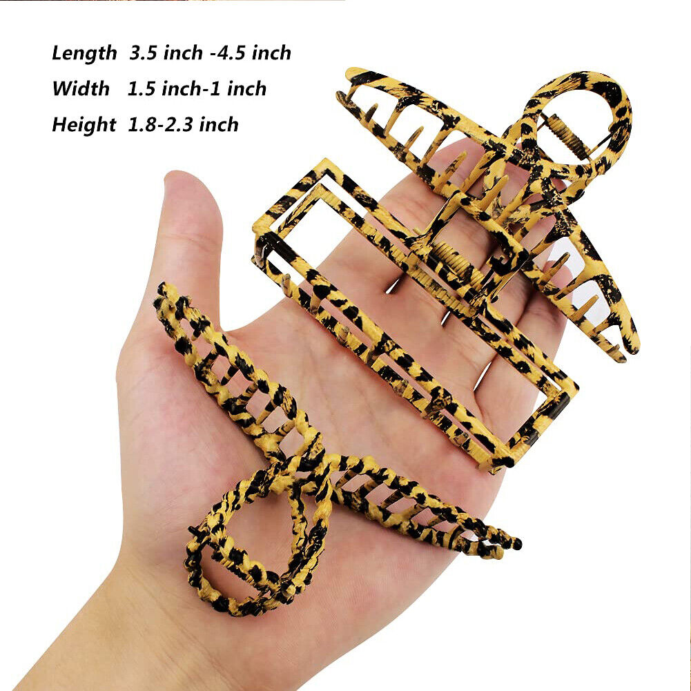 US 5-10 Pack Metal Jumbo Hair Claw Clip Large Strong Hold for Thick Hair Nonslip