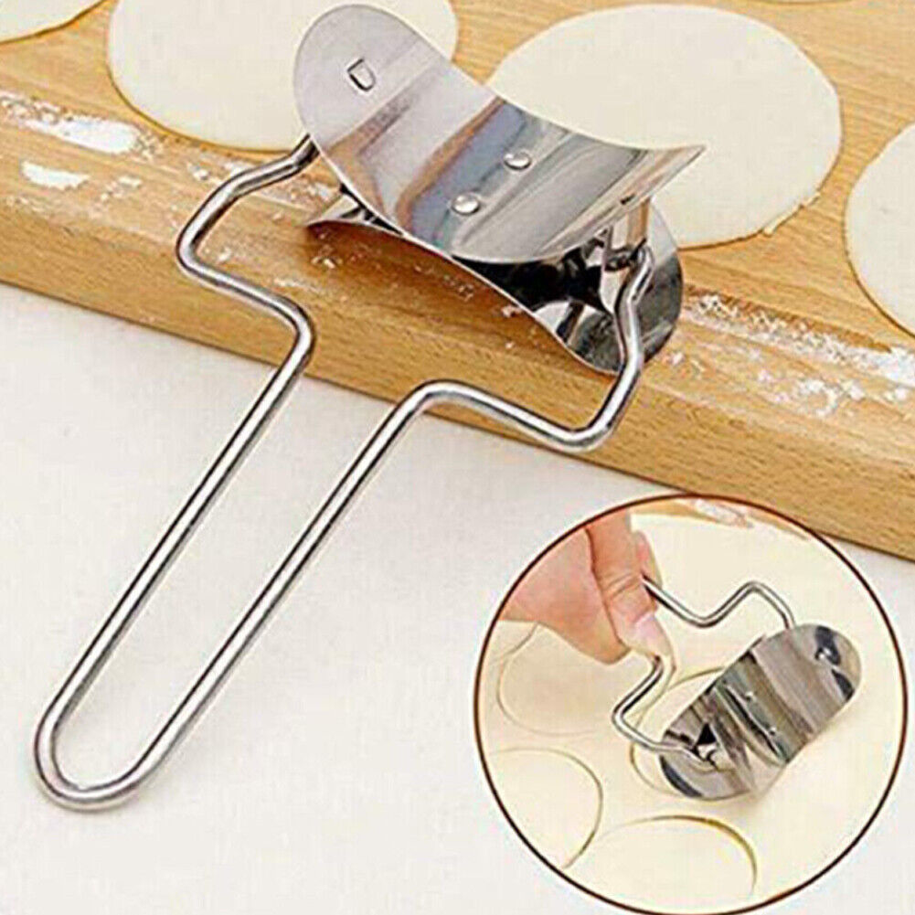 US 1-2 Pack Stainless Steel Dumpling Maker Mold Set Wraper Dough Gyoza 3Pcs