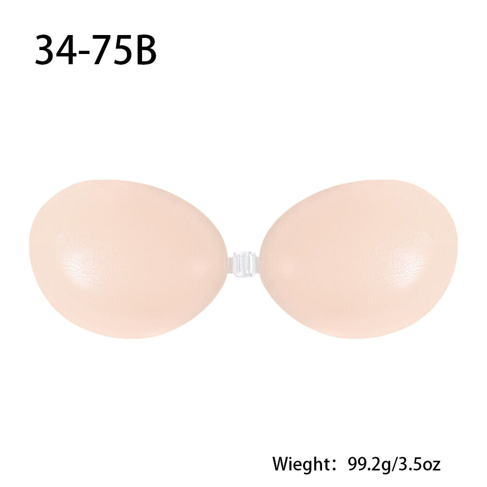 US 1-2 Pack Silicone Self-Adhesive Stick On Gel Push Up Strapless Invisible Bras
