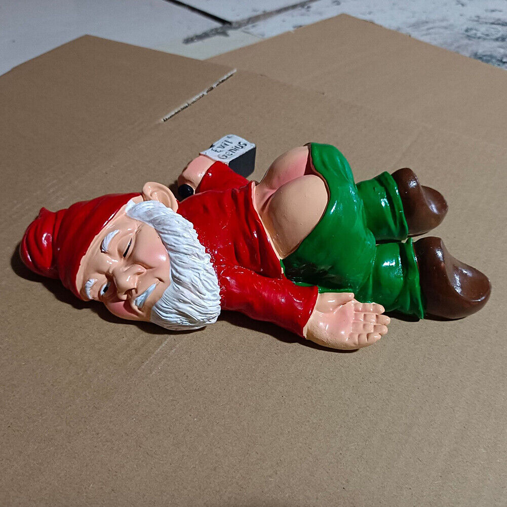 US 2 Pc Drunk Dwarf Garden Gnome Decoration Ornament Decor Yard Patio Lawn