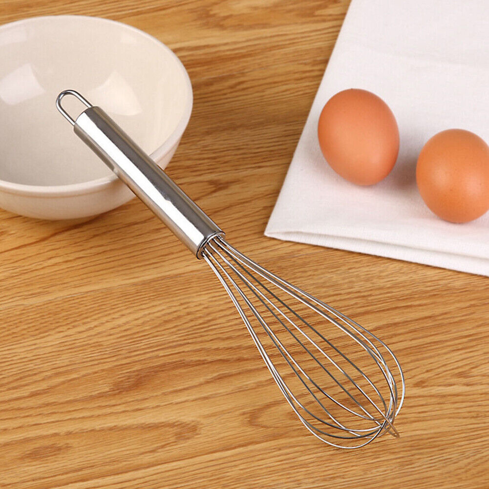 US 3-6 Pcs STAINLESS STEEL BALLOON WIRE WHISK WHIP MIX STIR BEAT 8/10/12 inch