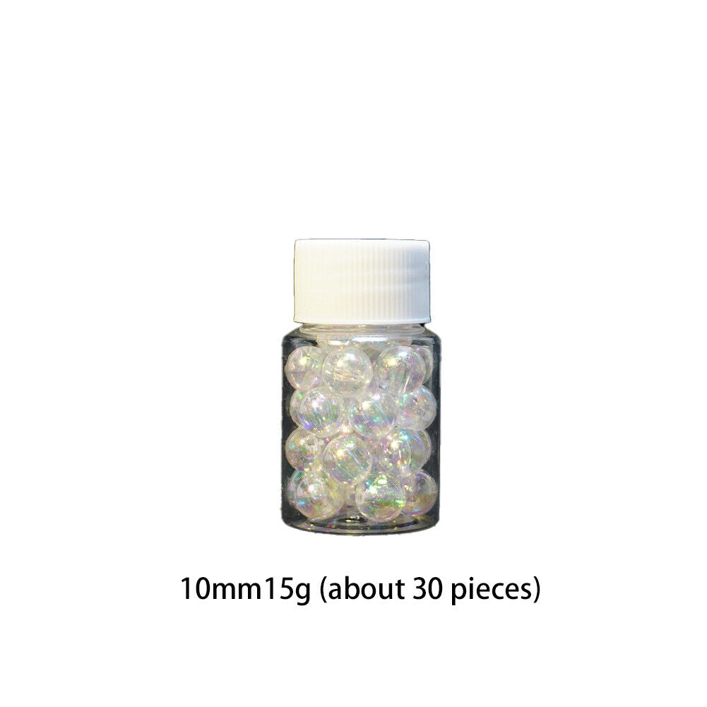 US 60~240 Pcs 6~10mm Plastic Acrylic Round Loose Clear/AB Bubble Beads with Hole