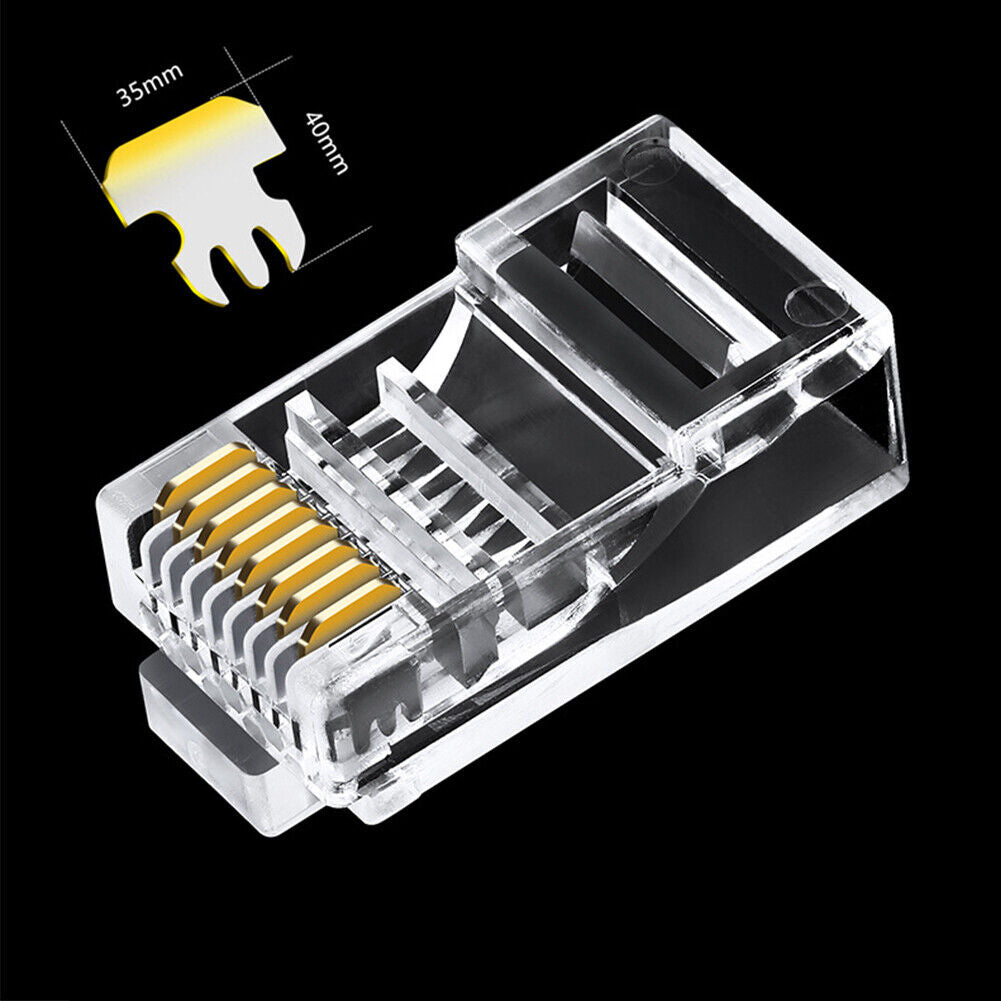 US 100-200Pc Rj45 8p8c Modular Network Cable Connector Pass Through Cat6/6a