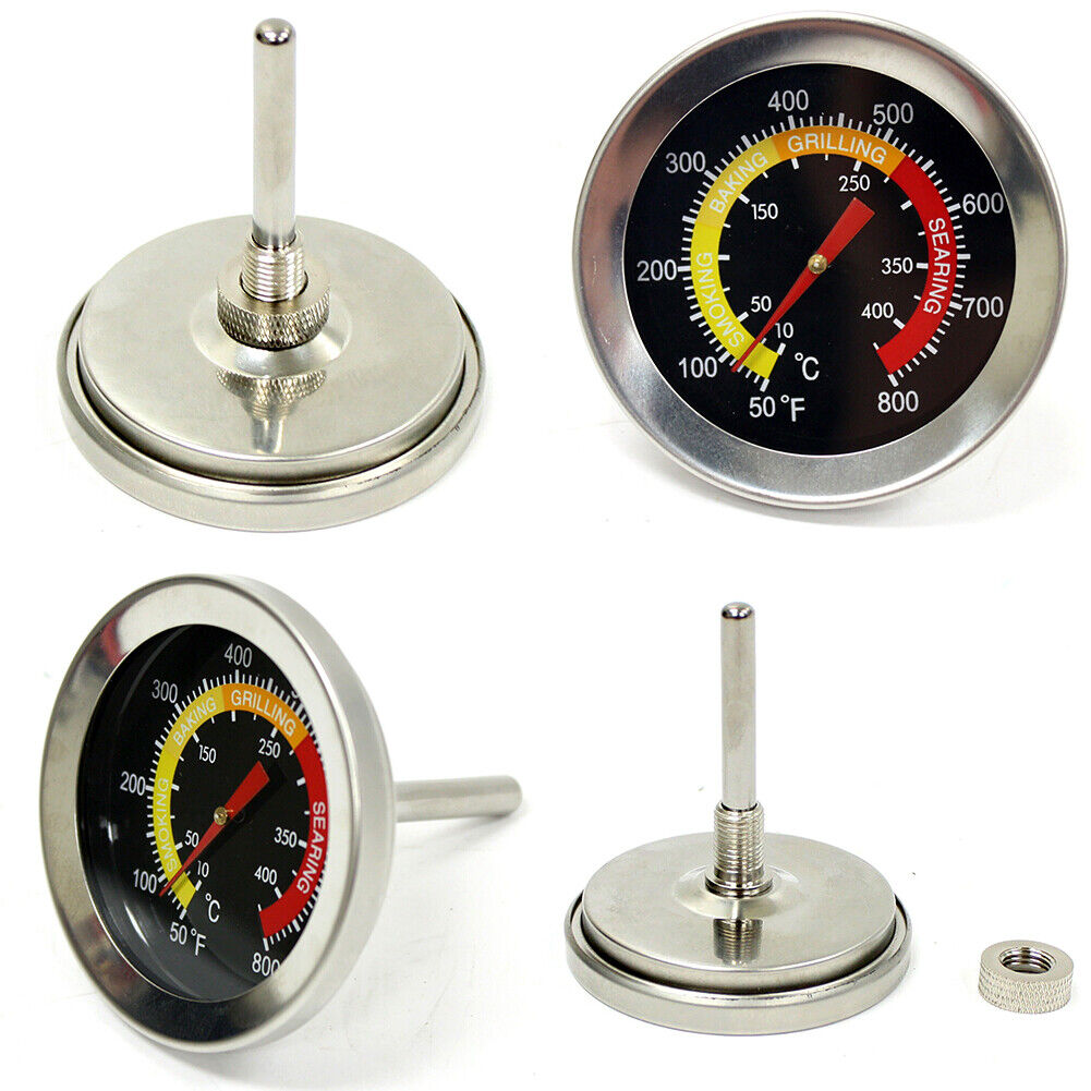 US 1-2Pc 2-3/8" Temperature Thermometer Gauge Barbecue BBQ Grill Smoker Pit