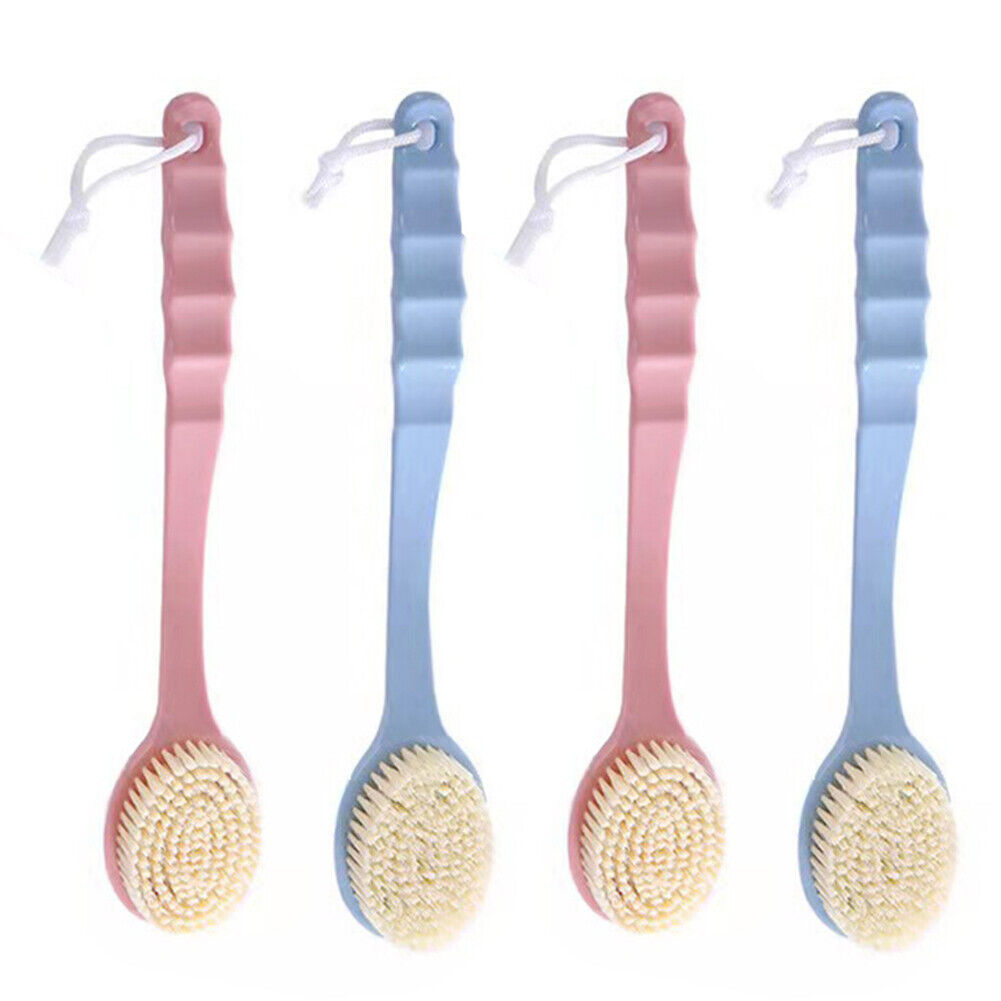 US 2-4Pc Long Handle Bath Brush Back Scrub Scrubber Shower Body Skin Exfoliating