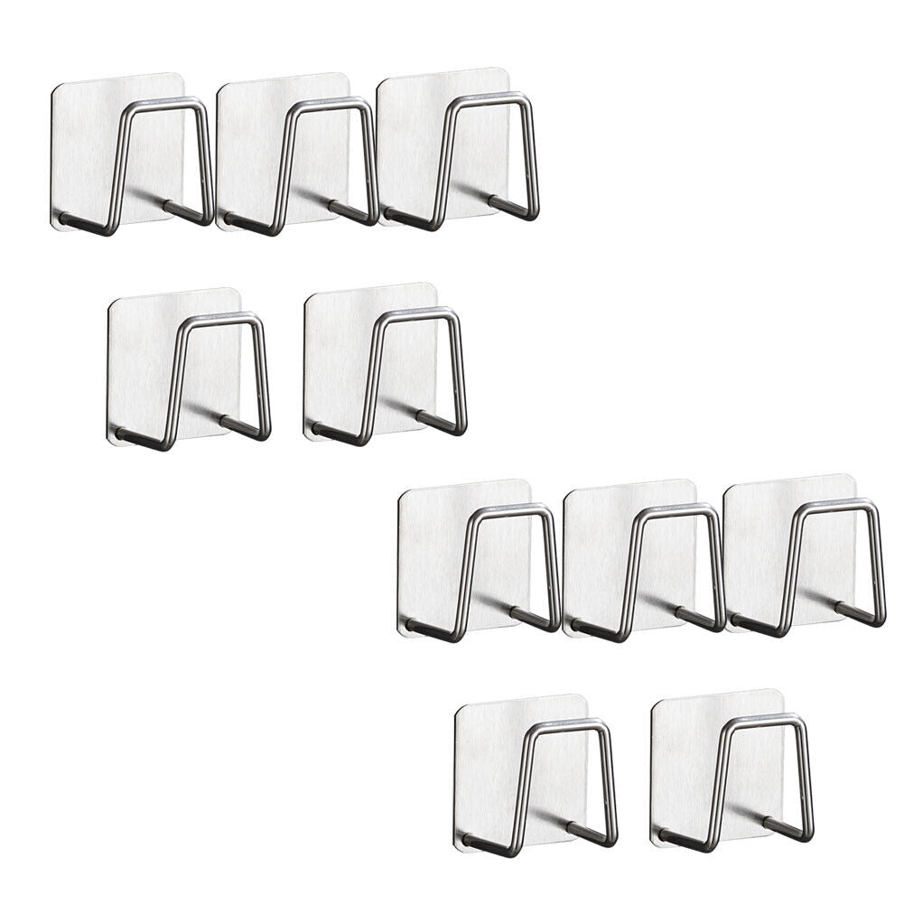US 5-10 Pack Adhesive Sponge Holder Kitchen Sink Caddy Stainless Steel Hook Tool