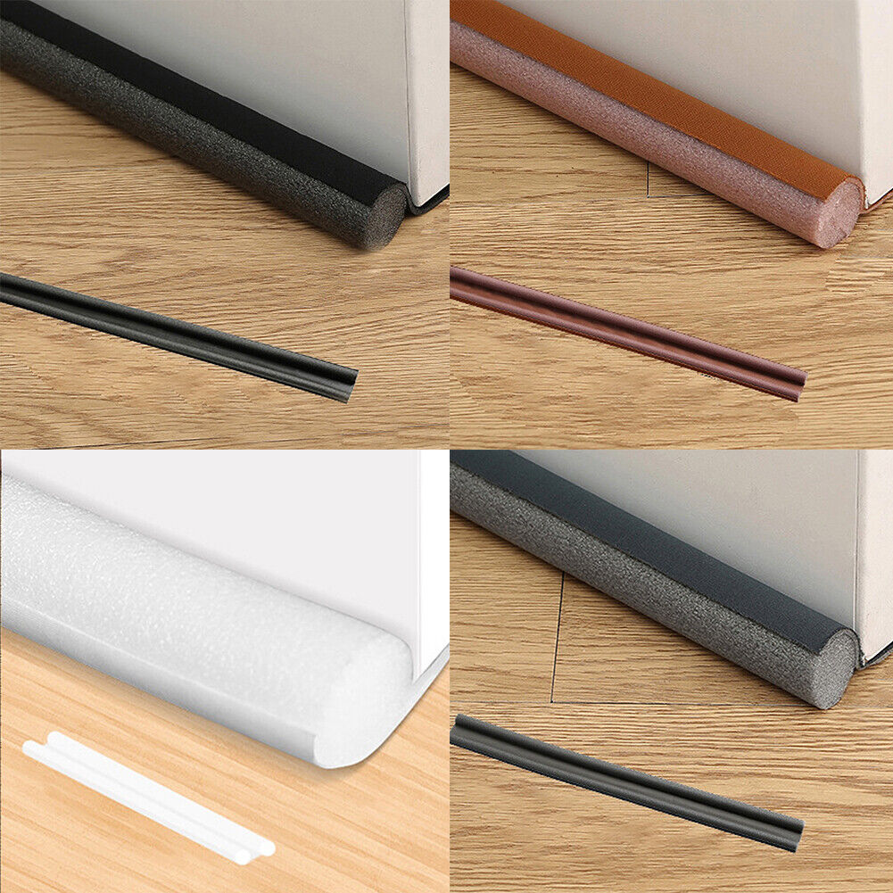 US 1-2 Pc Under Door Bottom Seal Strip Stopper Adjustable Twin Door Soundproof