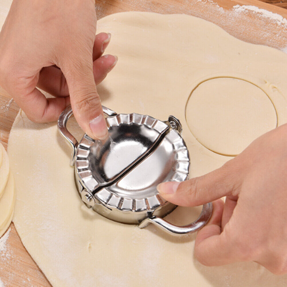 US 1-2 Pack Stainless Steel Dumpling Maker Mold Set Wraper Dough Gyoza 3Pcs