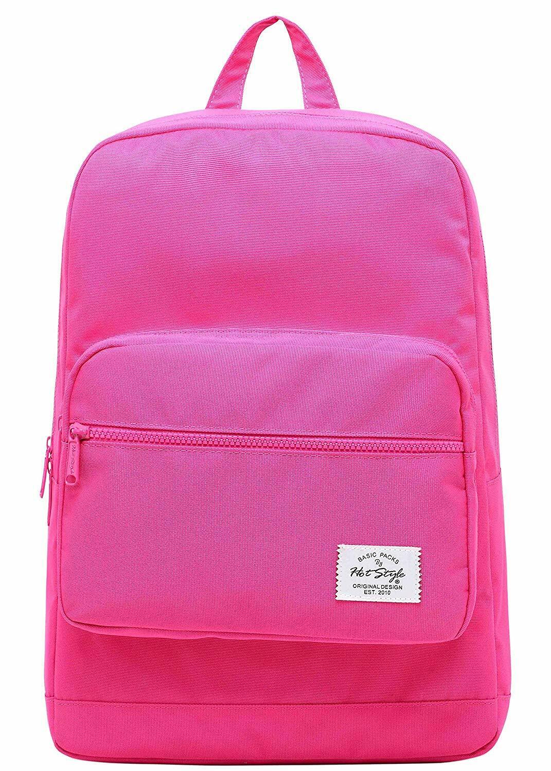 ALVIMAX Plain School Backpack Book Bag | 16.5"x12"x6" | Holds 15.6-inch Laptop