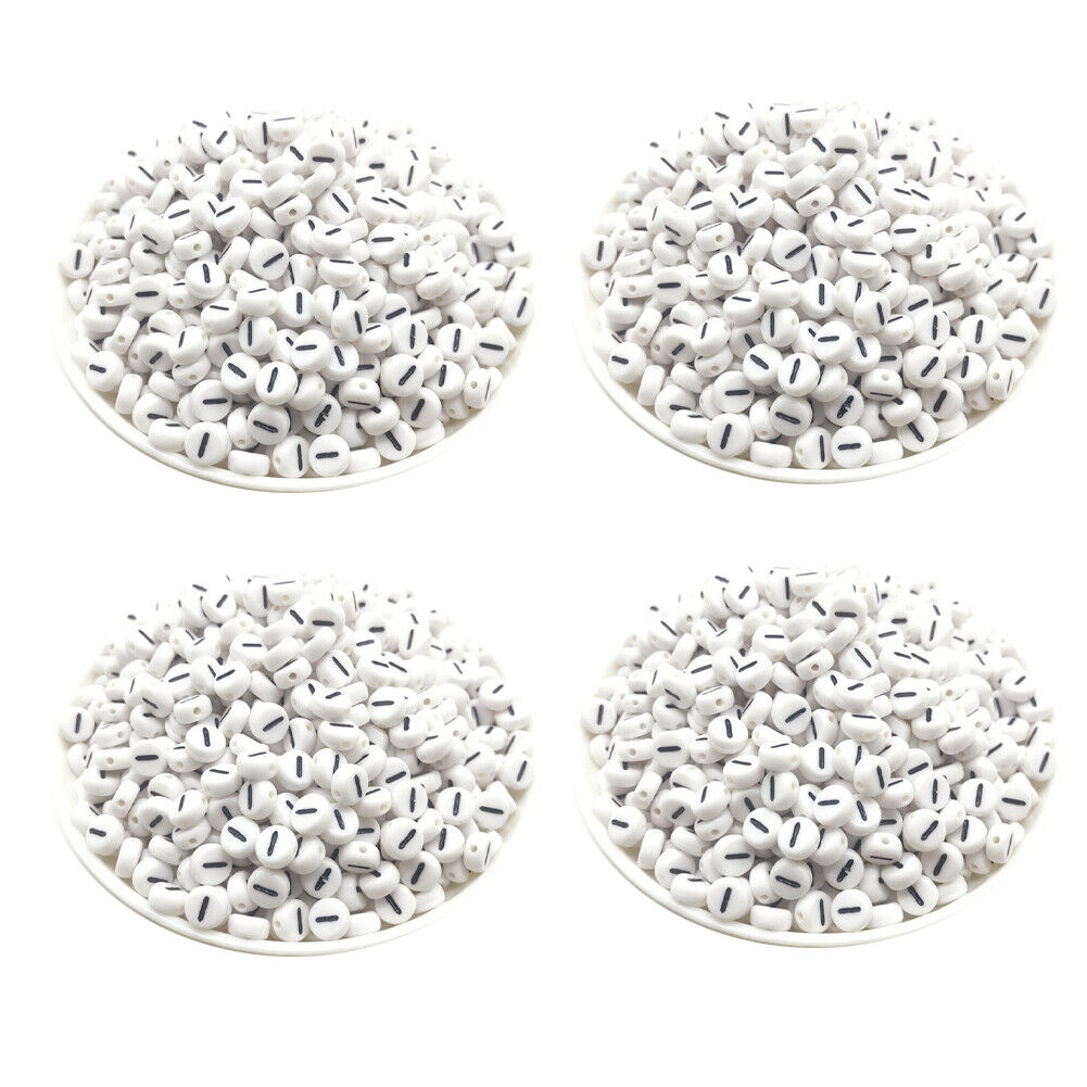 US 400-800 Round 7mm Acrylic Alphabet Beads Flat Round Letter DIY Jewelry Making