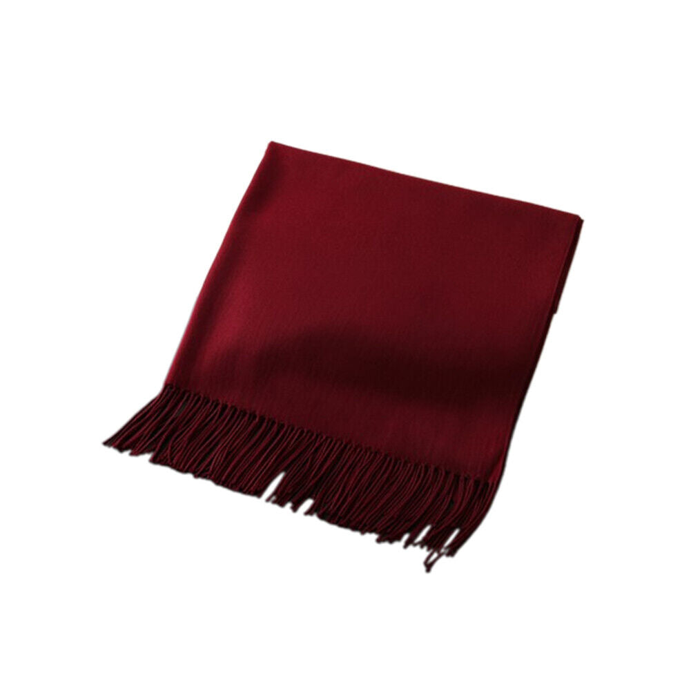 US Oversize Cashmere Scotland Wool Shawl Wrap Solid Blanket Mens Womens Scarf