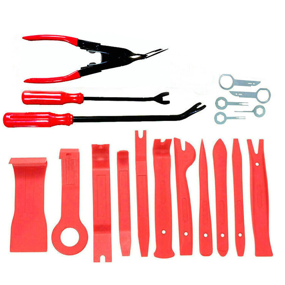 US 19Pc Hand Tool Pry Bar Panel Door Interior Clip Kit Car Trim Removal Tool Set