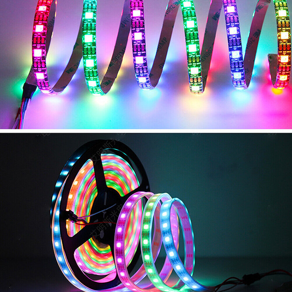 US 1-2 Pack 5V USB LED Strip Lights TV Back Light 5050 RGB Colour With Remote