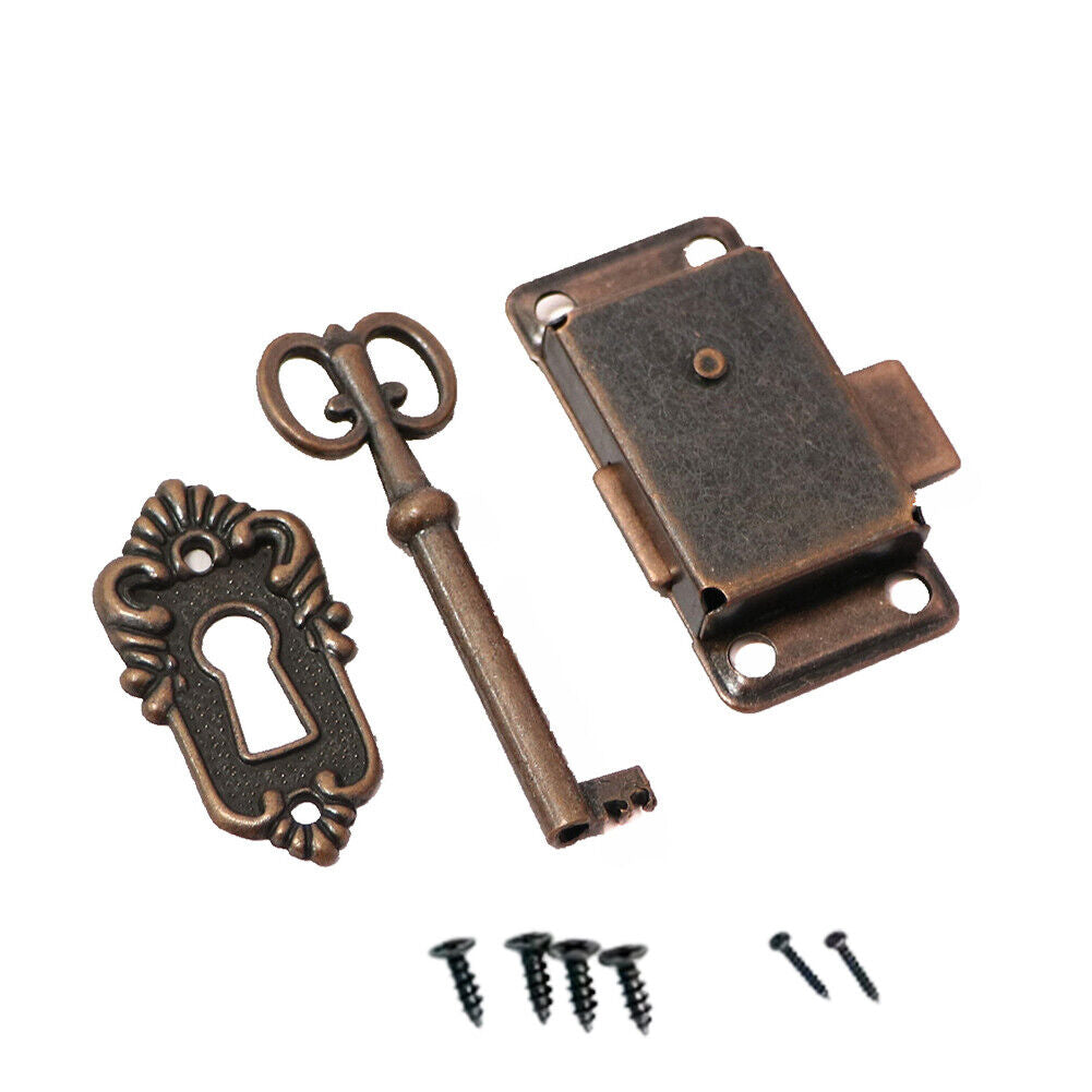 US Furniture Cabinet Door Lock Set with Key Antique Drawer Wardrobe Lock Dec