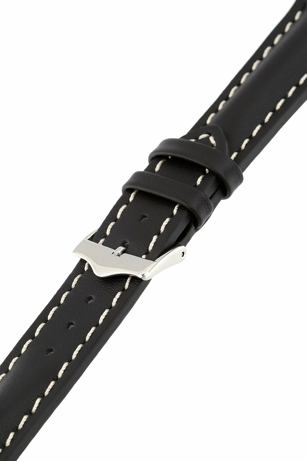 Signature 20 mm watch band Replacement watch strap Genuine Leather Silver buckle