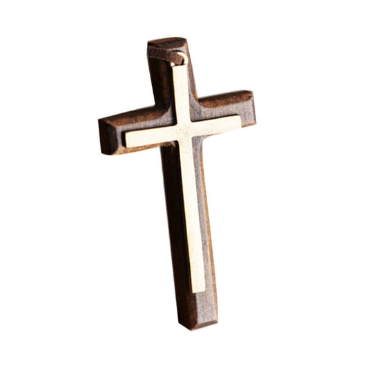 US 1-2 Pack Wood Wooden Cross Long Pendant Adjustable Christian Necklace Unisex