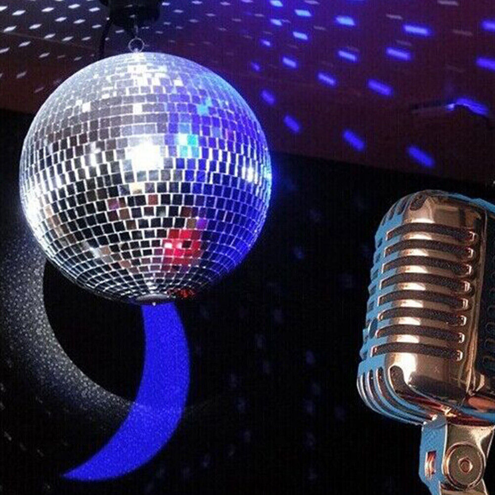 US 12" Mirror Glass Disco Ball Large Home Party Club DJ Dance Stage Lighting