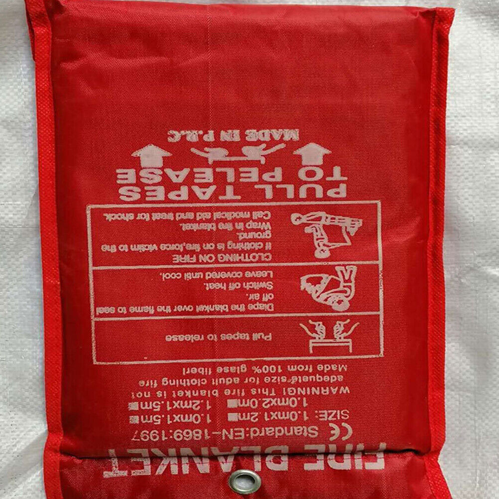 US Fire Blanket Fiberglass Fire Emergency Blanket Survival Safety Cover 1mx1m