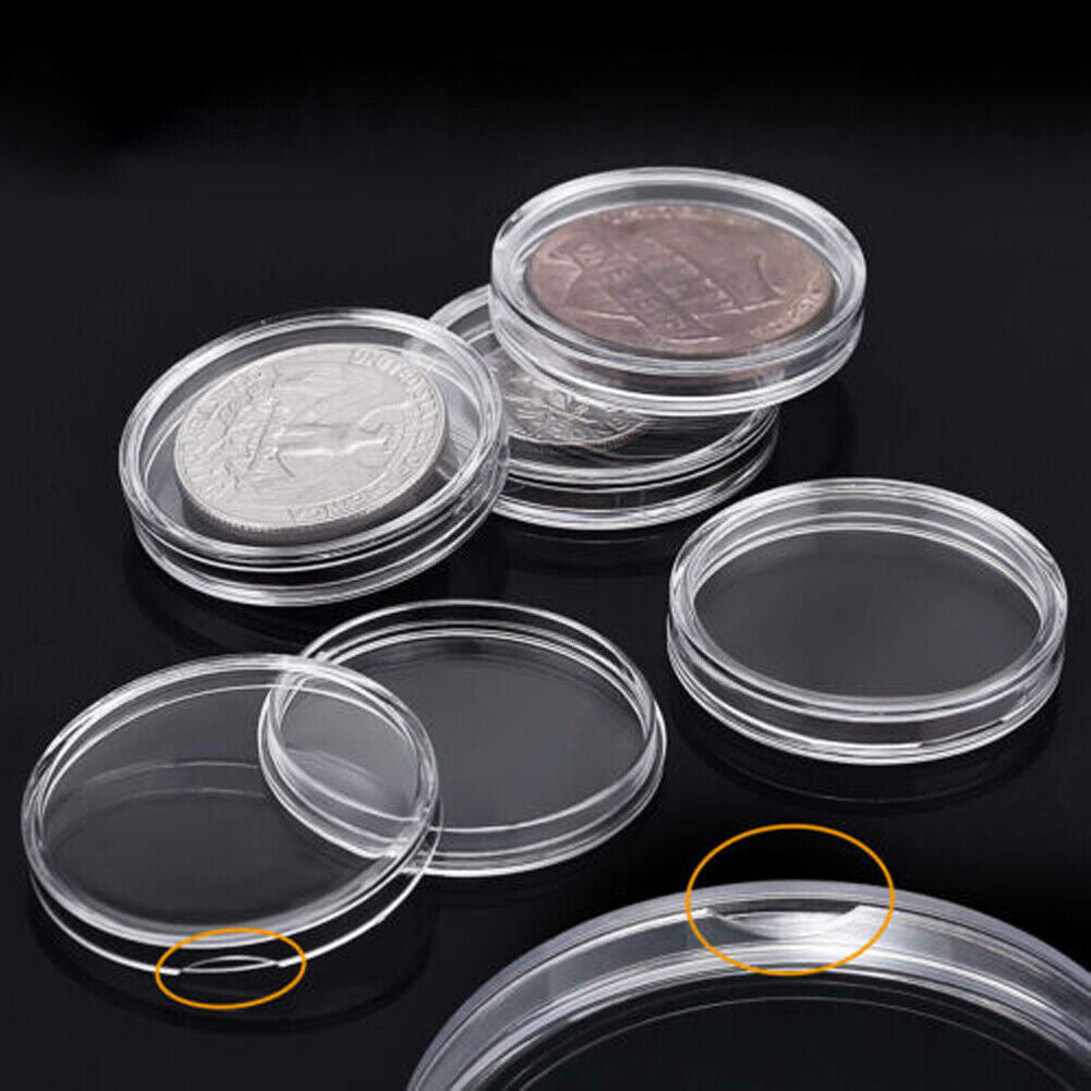 US 200-400 Coin Case Container Holder Capsule Round Display Collection Organizer