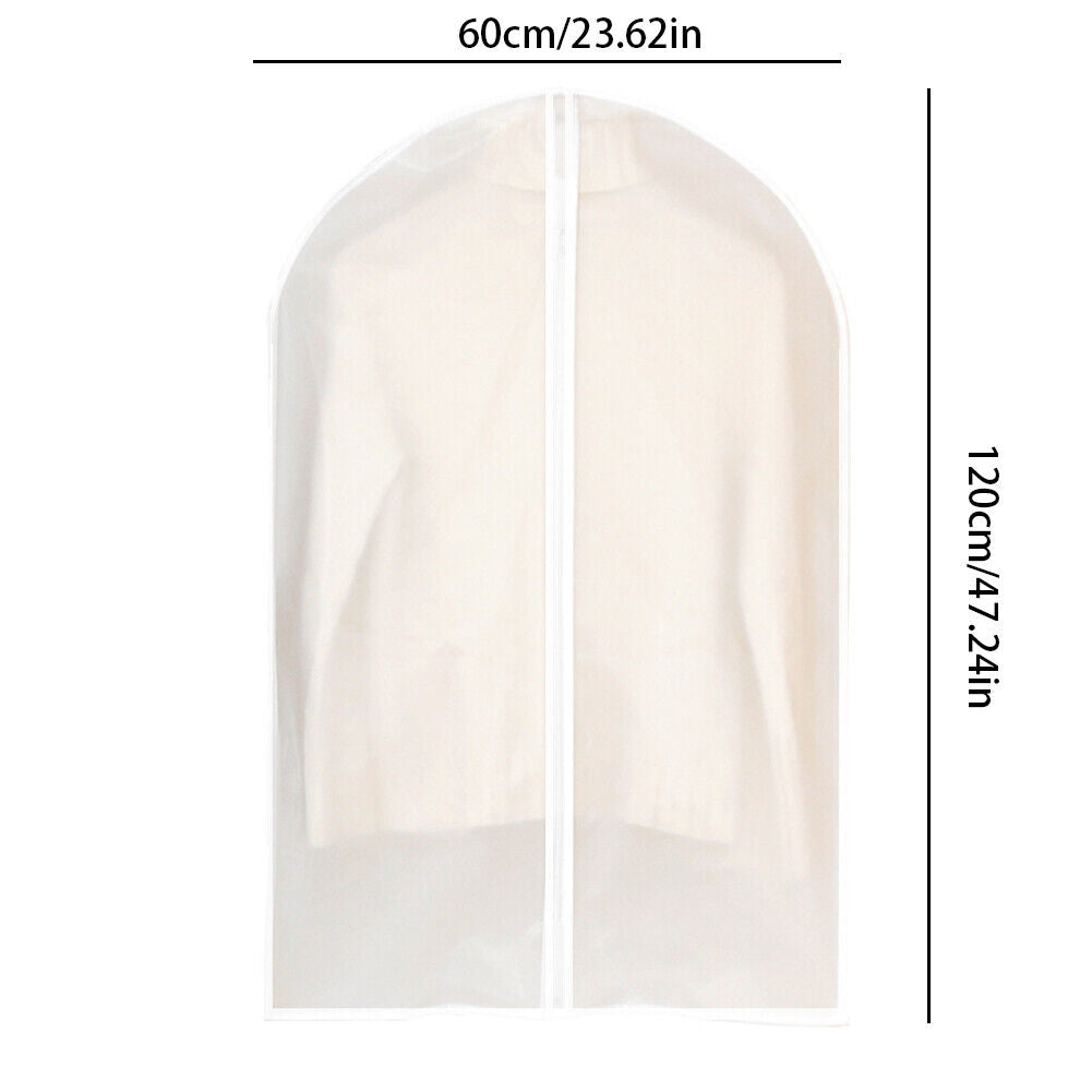 US 6-12Pc Hanging Garment Bag Lightweight Clear Full Zipper Suit Bags Dust Cover