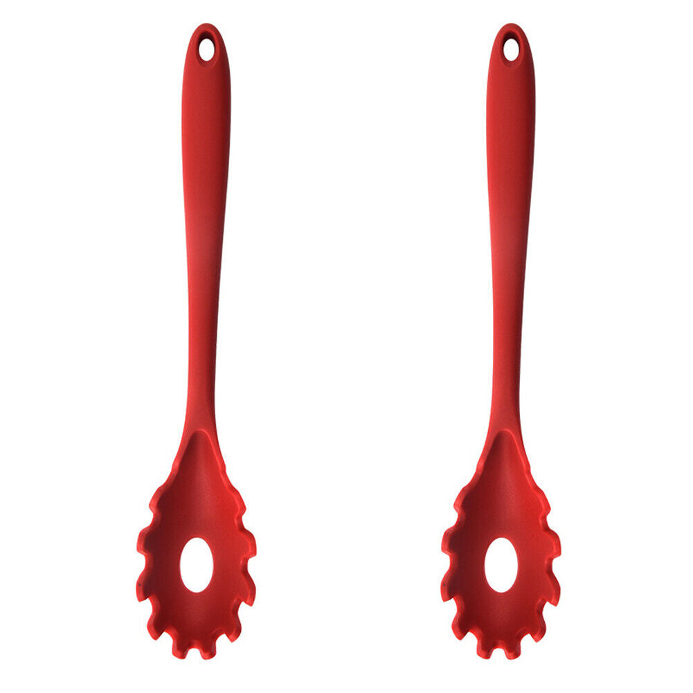 US 1-2 Pack Silicone Pasta Fork Heat Resistant Noodle Spaghetti Server Spoon