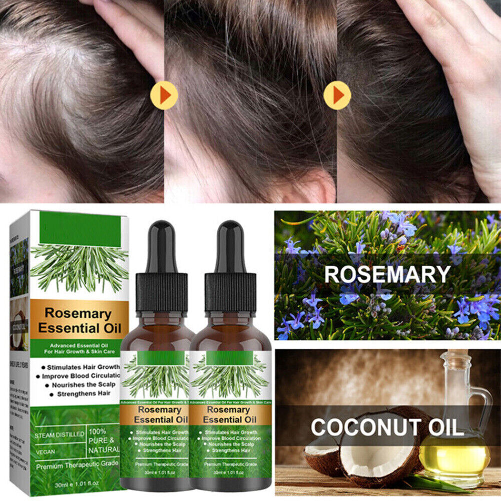 US 2-4 Pcs Rosemary Essential Oil Hair Growth 100% Pure Natural Therapeutic