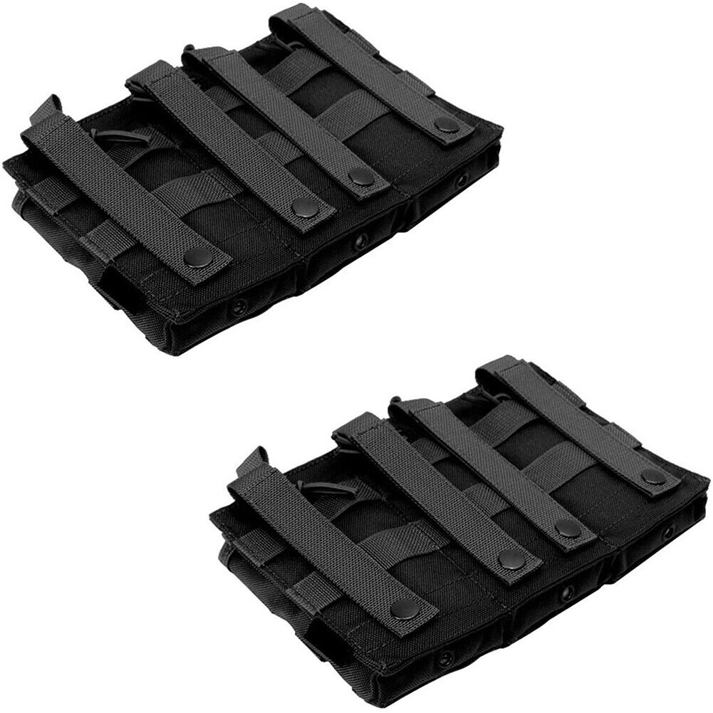 US Tactical Molle Triple Magazine Pouch Nylon Open 5.56 .223 Rifle Mag Holder