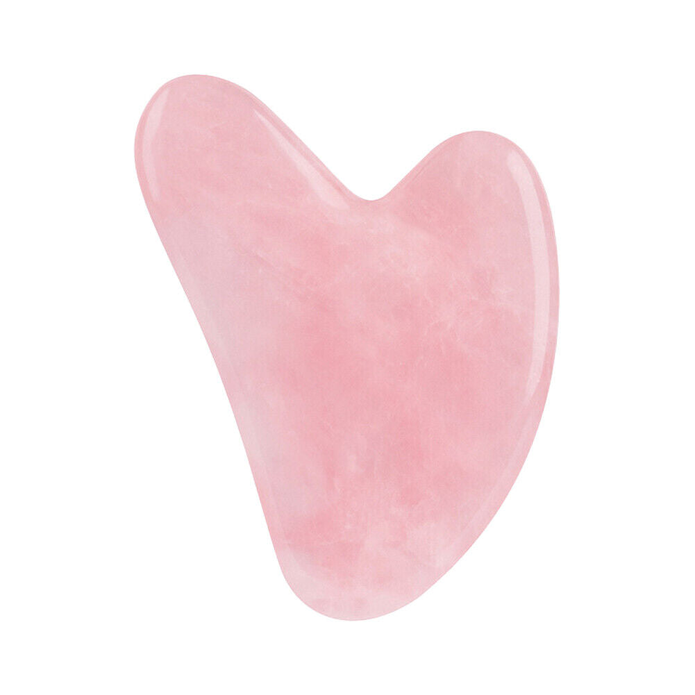 US 2 Pc Rose Quartz Gua Sha Massage Crystal Stone Tool Approx 60x80mm