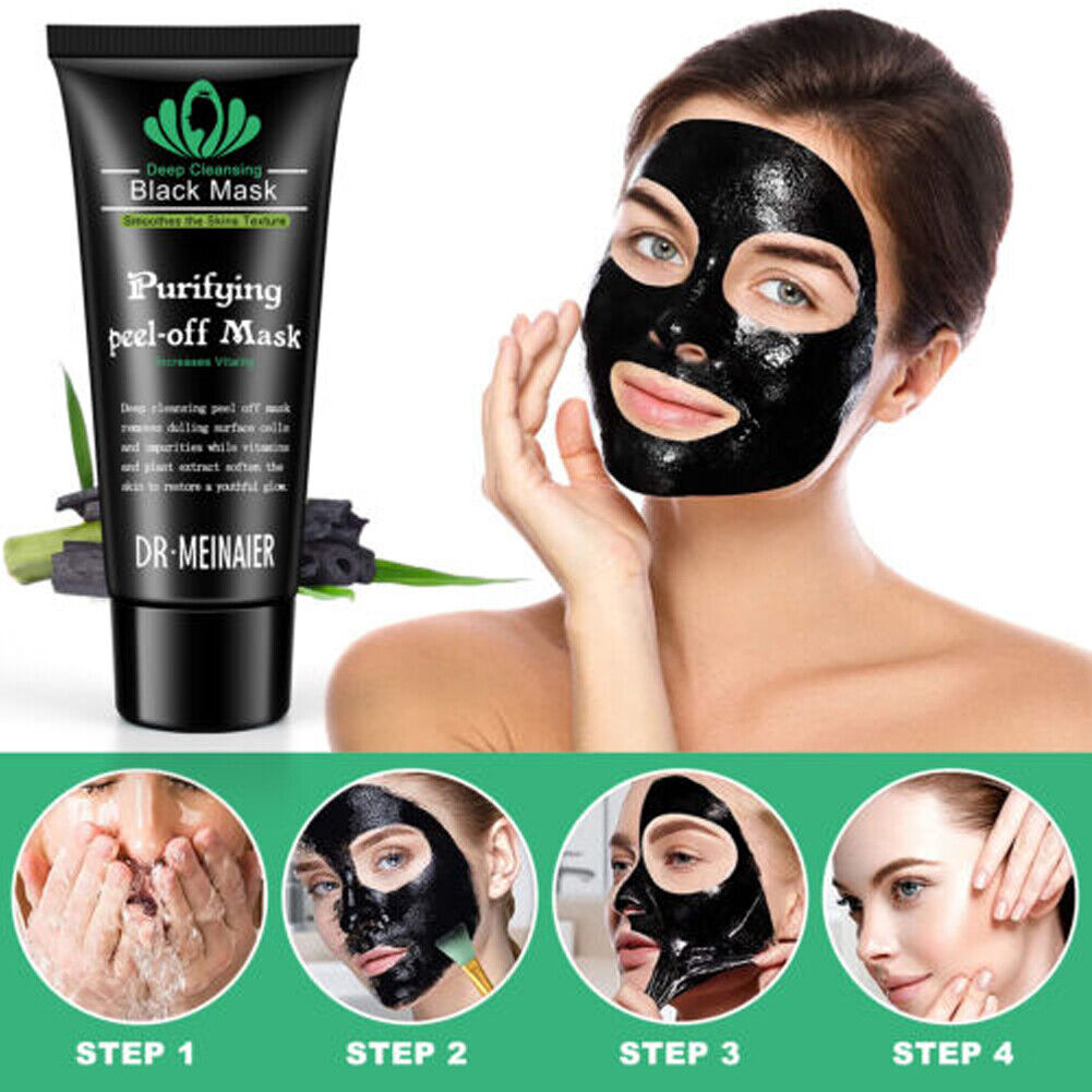 US 1-2 Pc Blackhead Remover Peel Off Charcoal Mask Facial Cleansing Pore Control