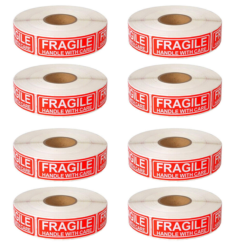 US 2000-4000 Pcs 1 x 3 FRAGILE HANDLE WITH CARE Stickers Labels Easy Peel Apply