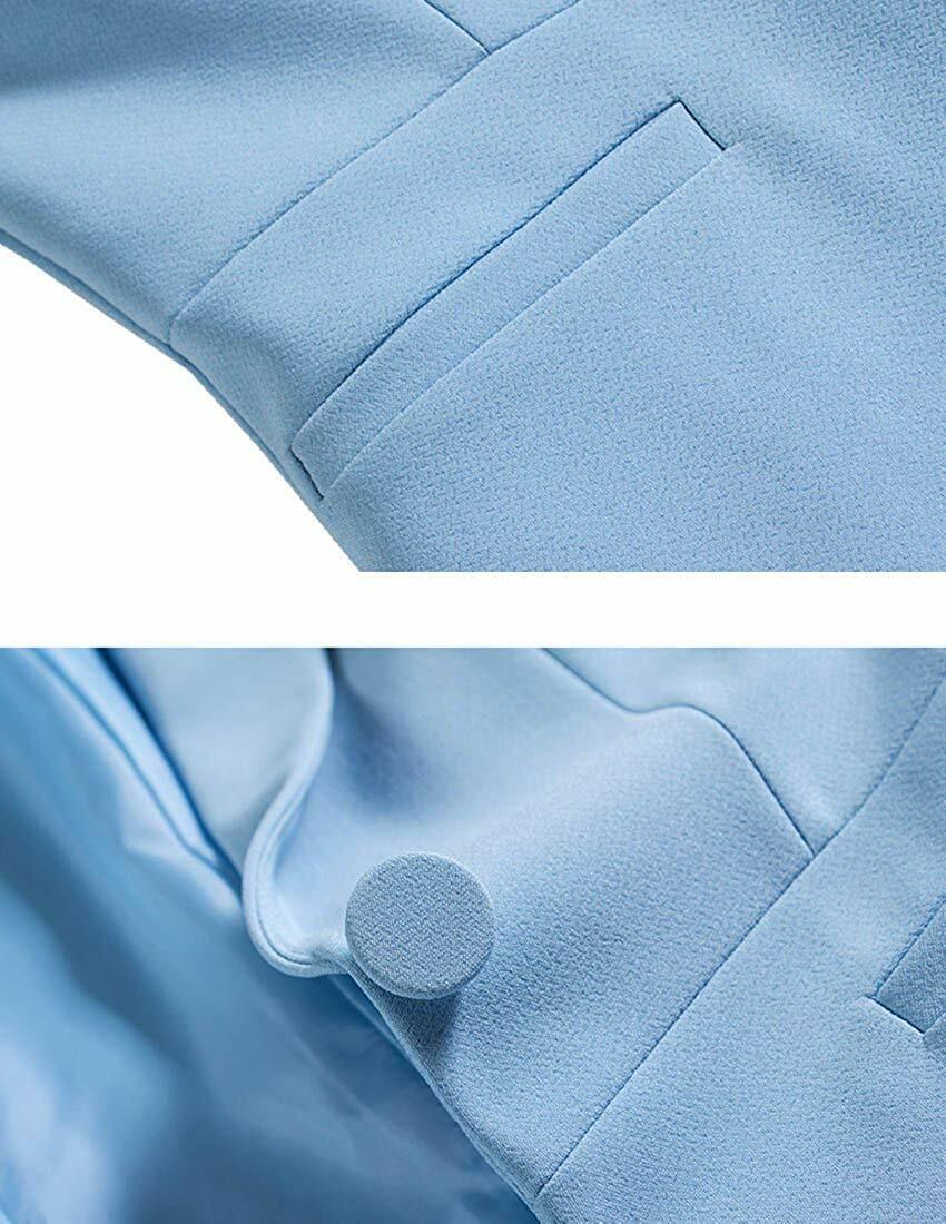 MFrannie Women Notch Lapel One Button Lined Slim Fit Blazer Jacket