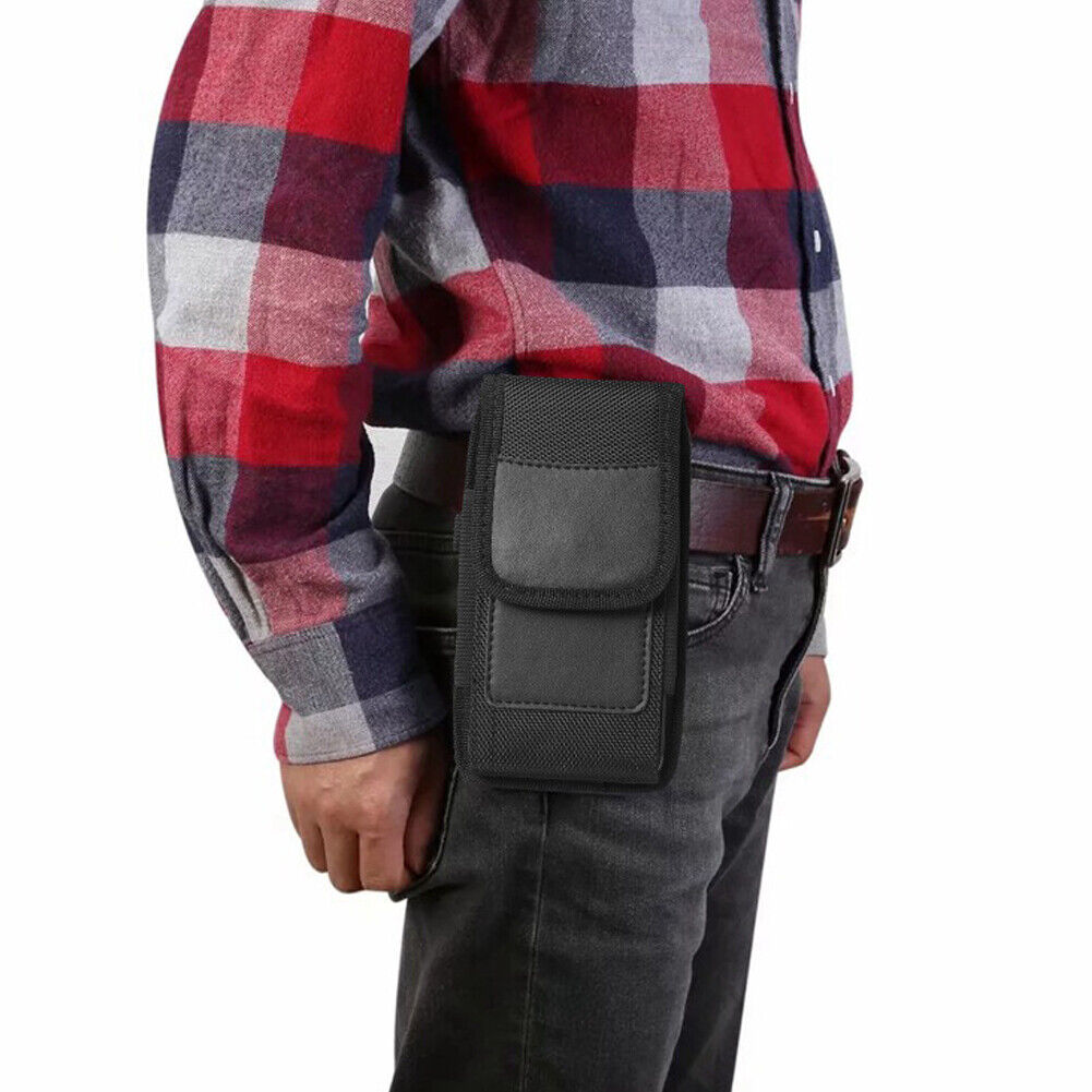 US 1-2Pcs Cell Phone Holster Leather Wallet Case Cover Belt Clip Loop Pouch Fine