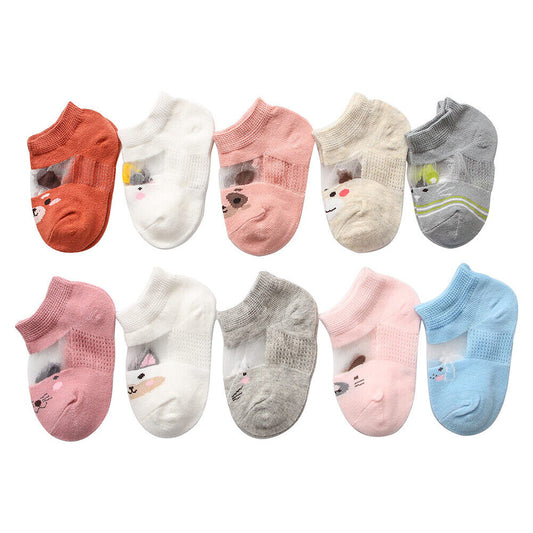 US 10 Pairs Baby Infant Toddler Kid Soft Mesh Sheer Light Anti-Odor Summer Socks